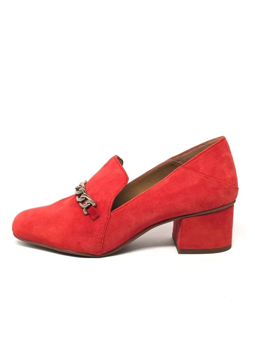 Franco Sarto Layola Slip-on Loafer Red Suede Heels Casual Shoes Women's Size 7M